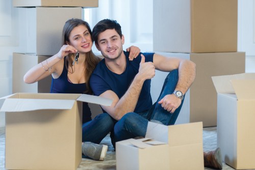 Commercial office move in West London showing furniture and equipment handling