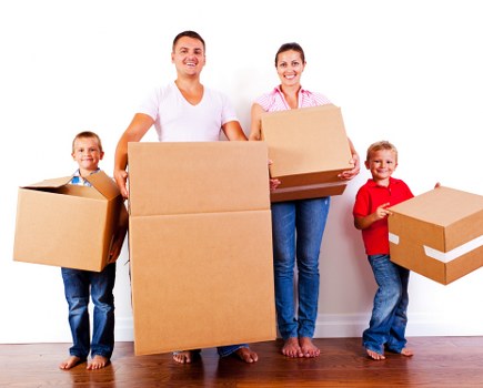 Removal team planning a house move in Hammersmith street setting