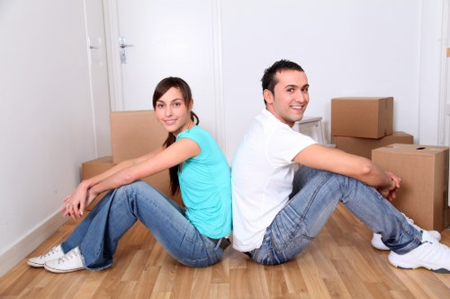 Packing materials and labelled boxes ready for a move in Hammersmith